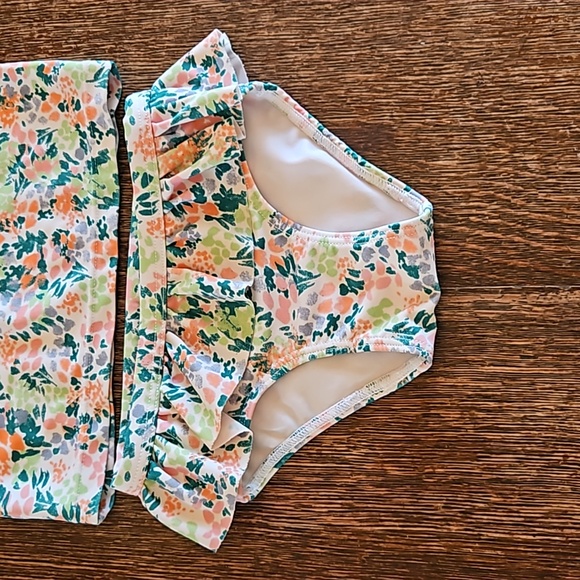 Tucker and Tate Floral Long Sleeve Two-Piece Rashguard Swimsuit, Size 6 Months - Picture 3 of 10